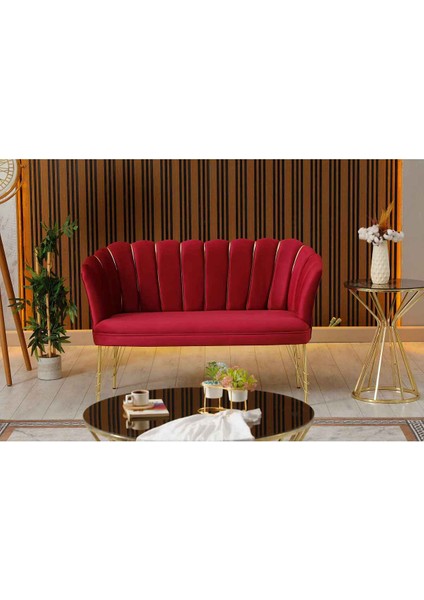 Zentro Kırmızı Kumaş Metal Gold Ayaklı Ofis Koltuk Takımı Çay Seti Koltuk Takımı fiyatları