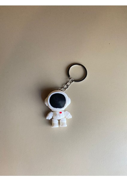 Sevimli Astronot Anahtarlık - Çelik Anahtarlıkla Birlikte - Özel Tasarım - Mini Boy - Beyaz Model fiyatları