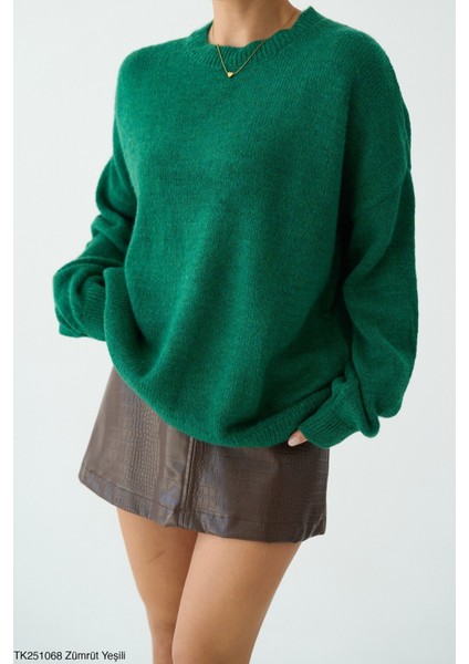 Kadın Bisiklet Yaka Basıc Kazak modelleri