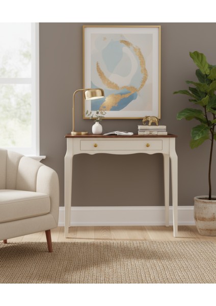 100 cm Masif Konik Krem Ceviz Dresuar