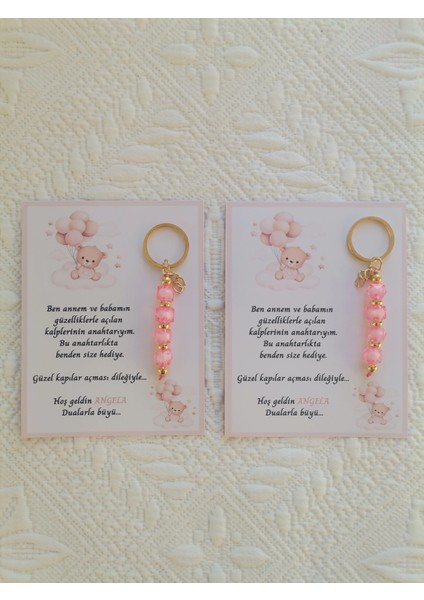 48 Adet Isme Özel Tasarım Pembe Anahtarlık Hastane Yeni Doğan 40 Mevlidi Dağıtmalık Hediyelik fiyatları