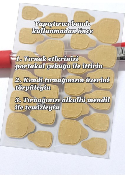 240 Adet 3m Bant Yapıştırıcı Small Beden Çok Kuvvetli Takma Tırnak Yapıştırma Bandı