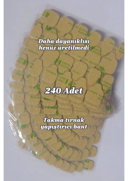 240 Adet 3m Bant Yapıştırıcı Small Beden Çok Kuvvetli Takma Tırnak Yapıştırma Bandı