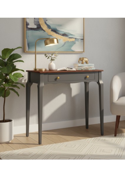 85 cm Masif Konik Antrasit Ceviz Dresuar