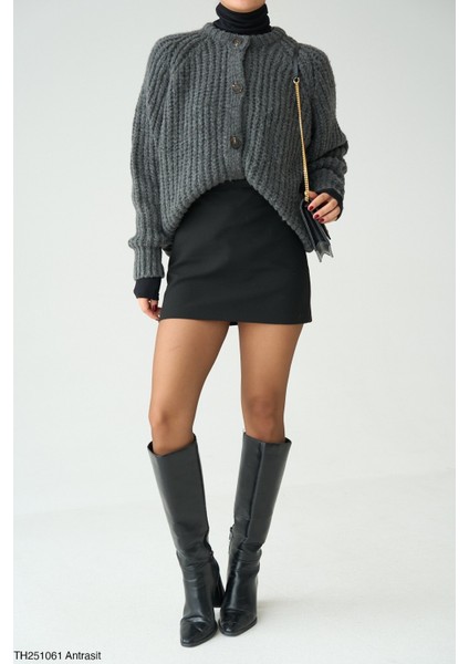 Kadın Bisiklet Yaka Fitilli Full Düğmeli Triko Hırka fiyatları