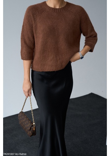 Kadın Yarım Kol Bisiklet Yaka Triko Kazak fiyatları