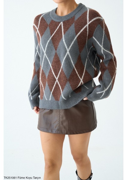 Kadın Baklava Desenli Kalın Kışlık Kazak fiyatları