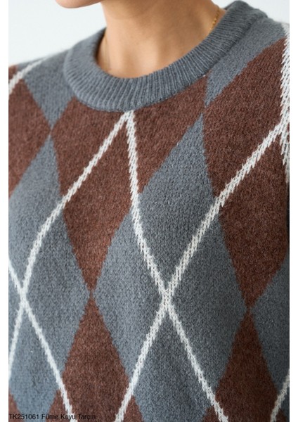 Kadın Baklava Desenli Kalın Kışlık Kazak fırsatları