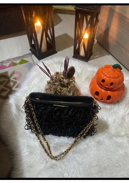 El Örgüsü Kağıt Ip Portföy Çanta