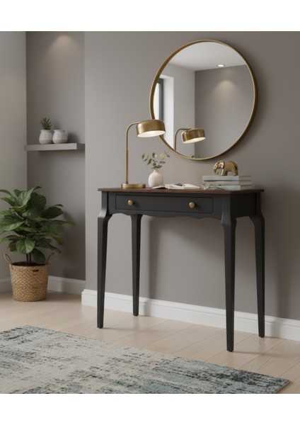 90 cm Masif Konik Siyah Ceviz Dresuar