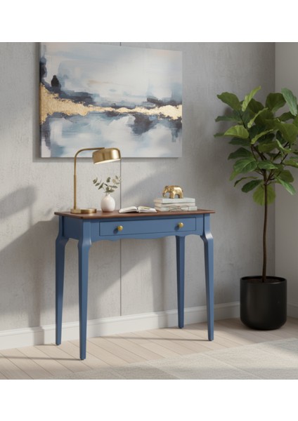 85 cm Masif Konik Mavi Ceviz Dresuar