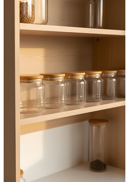 6’lı Vakumlu Cam Saklama Kabı Seti – 575 cc Bambu Kapaklı fırsatları