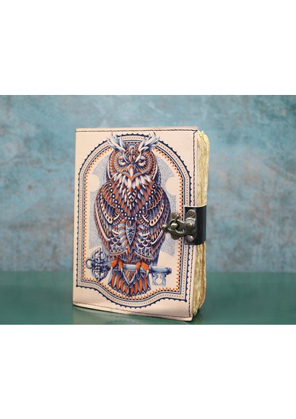 Baykuşlu Deri Defter Model 3