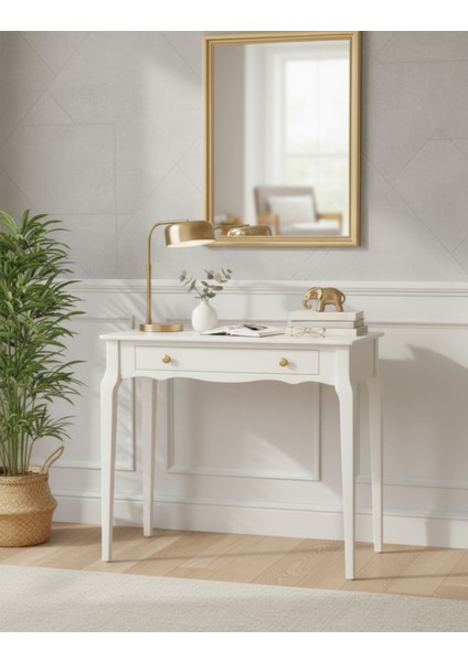 90 cm Masif Konik Krem Dresuar