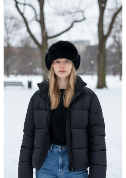 Kadın Kürklü Kışlık Peluş Bucket Şapka
