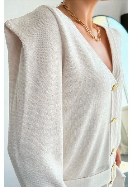 Kadın Kendinden Kemerli Basıc Düğmeli Hırka modelleri