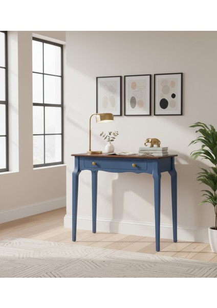 90 cm Masif Konik Mavi Ceviz Dresuar