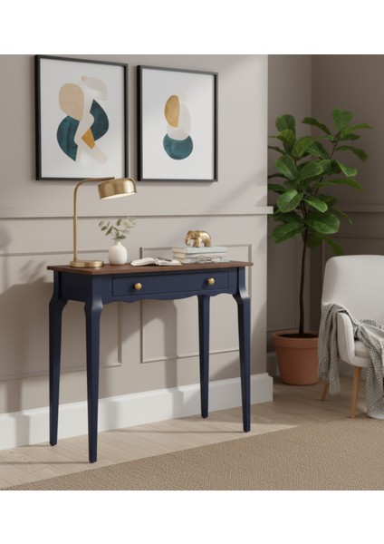 85 cm Masif Konik Lacivert Ceviz Dresuar