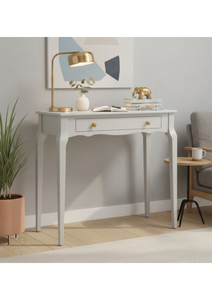 85 cm Masif Konik Açık Gri Dresuar