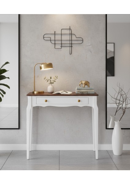 100 cm Masif Konik Beyaz Ceviz Dresuar