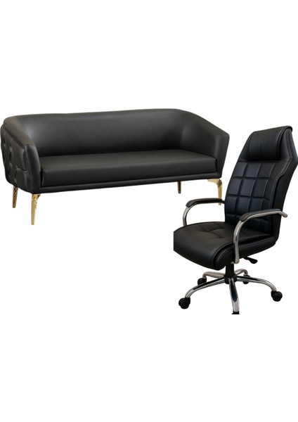 Üçlü Deri Ofis Büro Koltuğu ve Makam Koltuğu