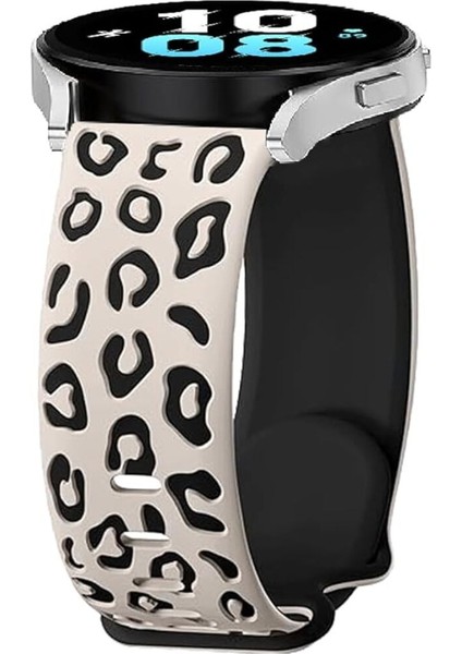 Huawei Watch Gt 6/gt 6 Pro 46 mm Uyumlu Leopar Desen Çift Katman Silikon Kordon 22MM Android Kayış