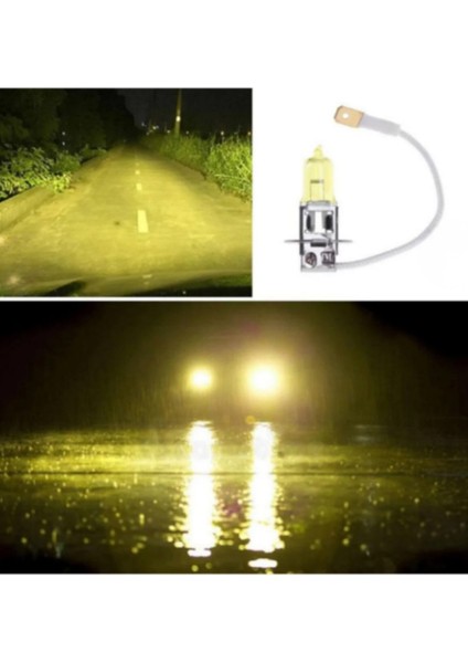 12V 55W H3 Süper Sarı Işık Civciv Sarısı Limon Sarısı Ampul Seti