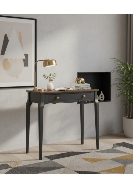 85 cm Masif Konik Siyah Ceviz Dresuar