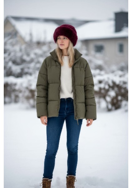 Kadın Kürklü Kışlık Peluş Bucket Şapka