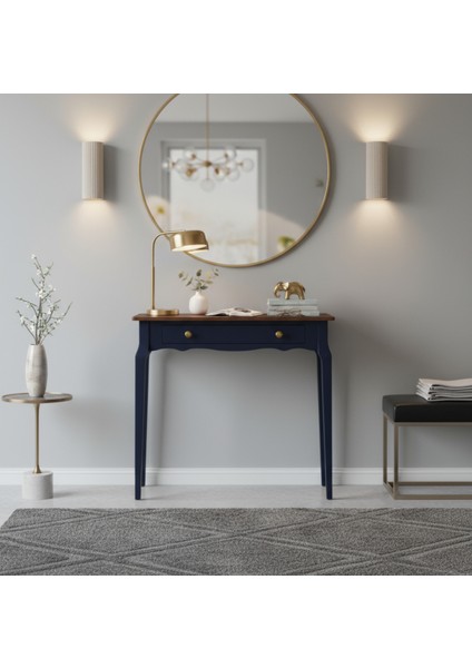 100 cm Masif Konik Lacivert Ceviz Dresuar