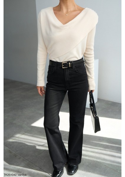 Kadın Degaje Yaka Ince Kazak fiyatları