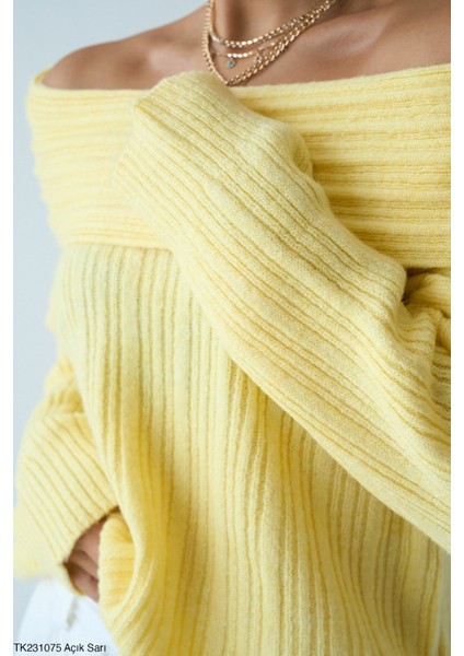 Triko Omuz Açık Kazak modelleri