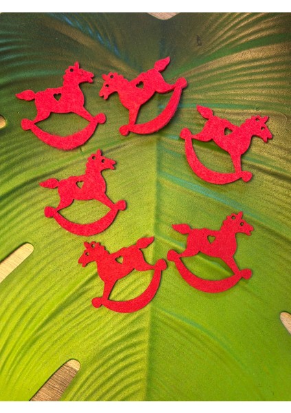 6 Lı Kırmızı At Arma Keçe Arma Set 7x7 cm fiyatları