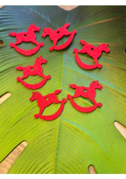 6 Lı Kırmızı At Arma Keçe Arma Set 7x7 cm modelleri