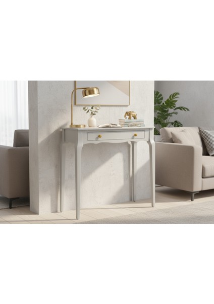 100 cm Masif Konik Açık Gri Dresuar