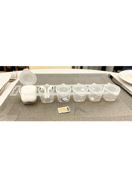 Çok Amaçlı Karıştırma Hobi ve Saklama Kabı 6X10 Ml. 4 Adet