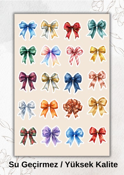 Kurdale Coquette Renkli Sticker Ajanda Bullet Journal YRM074