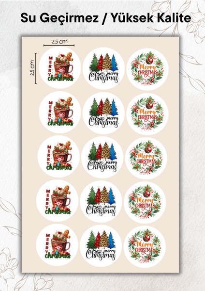 Yılbaşı Sticker 15 Adet Yüksek Kalite Su Geçirmez YRM091