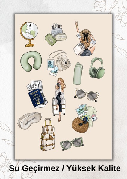 Travel Girl, Solo Travel Sticker Ajanda Bullet Journal YRM061