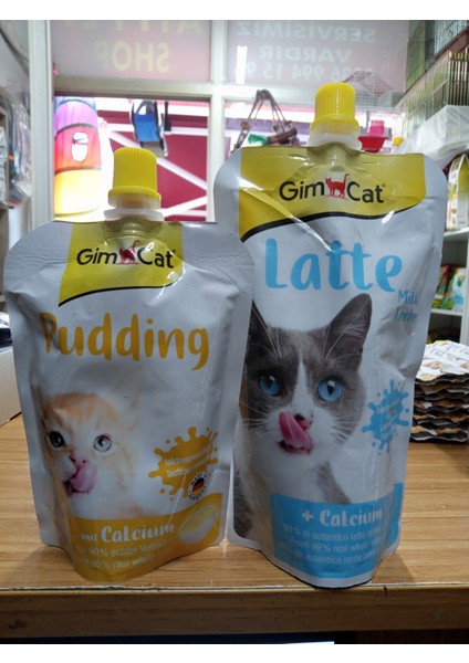 Latte 200 Ml+Gimcat Pudding 200 Ml+10 Adet Tail Paws Balıklı Kedi Ödül Krema