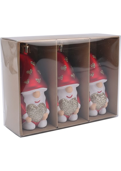 New Year Yılbaşı Lovely Elf 3 Parça Ağaç Süsü Seti