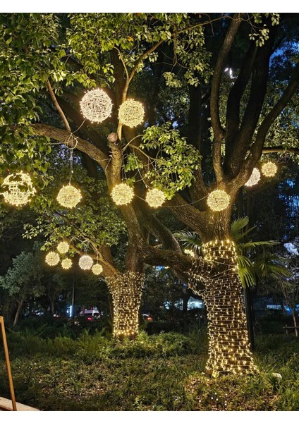 Yılbaşı Dekoratif Sarkıt Iç ve Dış Mekan 35 cm Küre Top LED Aydınlatmalar Günışığı fırsatları