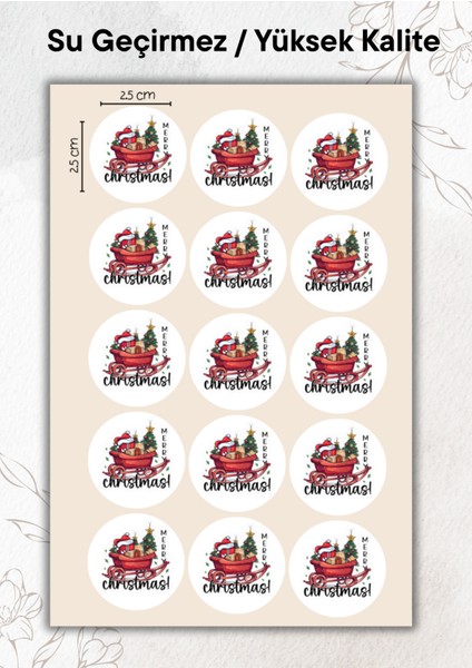 Yılbaşı Sticker 15 Adet Yüksek Kalite Su Geçirmez YRM094