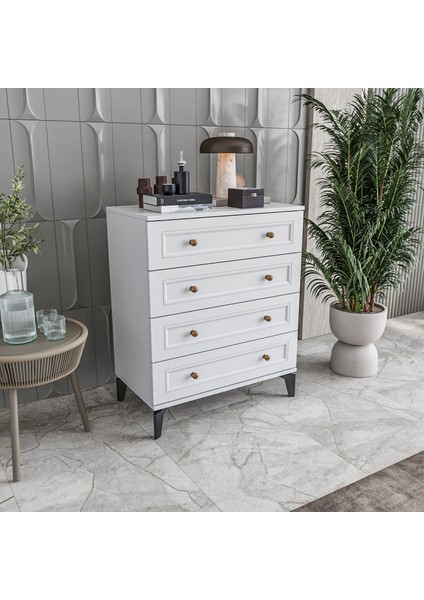 Loren 4 Çekmeceli Şifonyer Tamamı Mdf (Beyaz) fiyatları