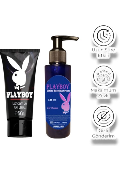 Natural Jel 50 ml + Bayanlara Özel Playboy Libido Boosting Cream 125 ml