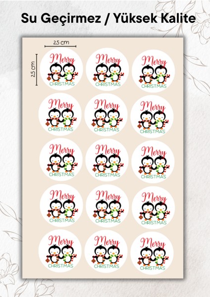 Yılbaşı Sticker 15 Adet Yüksek Kalite Su Geçirmez YRM101