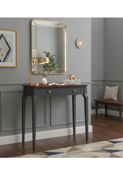 120 cm Masif Konik Antrasit Ceviz Dresuar