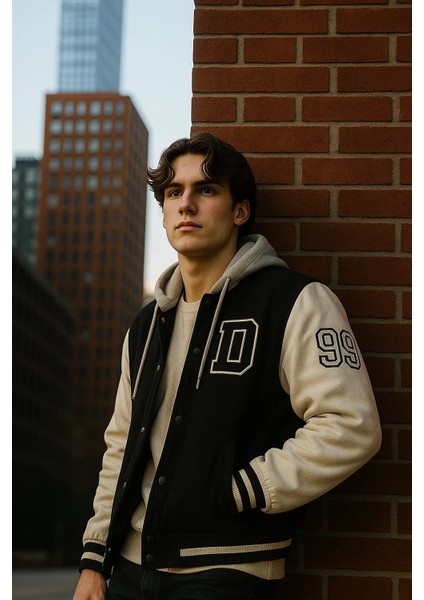 Erkek Içi Kürklü Kapşonlu Siyah Kot Kolej Mont fiyatları