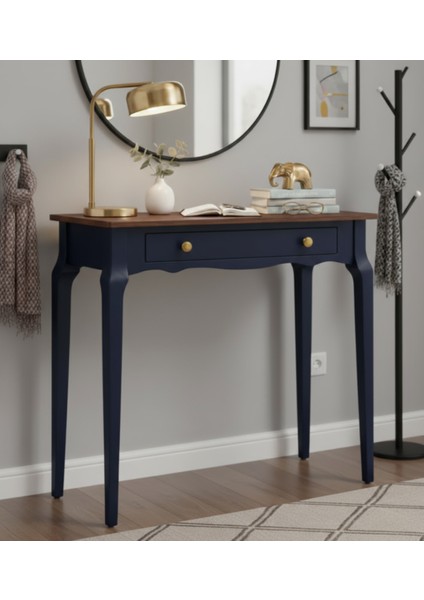 120 cm Masif Konik Lacivert Ceviz Dresuar