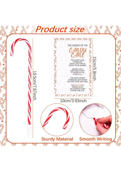 Noel Şeker Kamışı Kalem ve Not Kartı modelleri